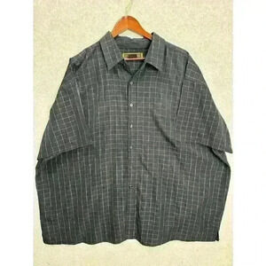 George Foreman 4XLB Big-XXXXL Black Short Sleeve Button Front Men's Polo Shirt